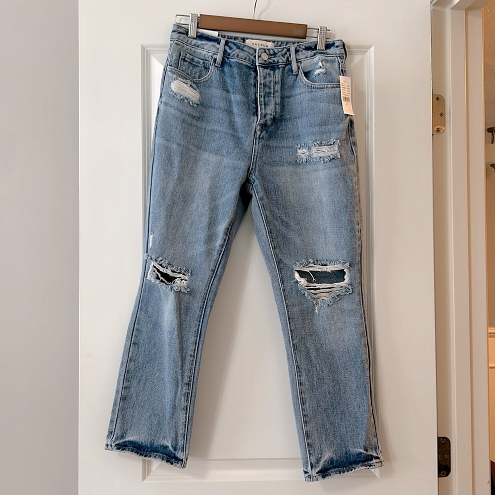 PacSun Light Blue High Rise Distressed Jeans